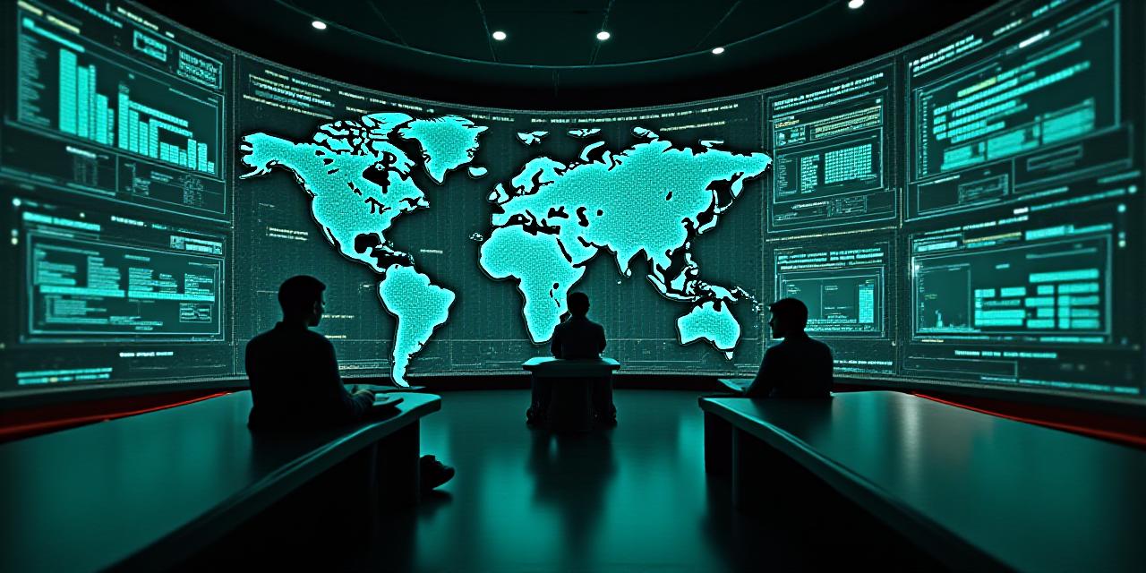 Logistics command center with digital transit maps