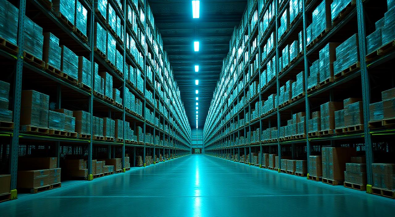 High-tech modern warehouse facility for industrial freight